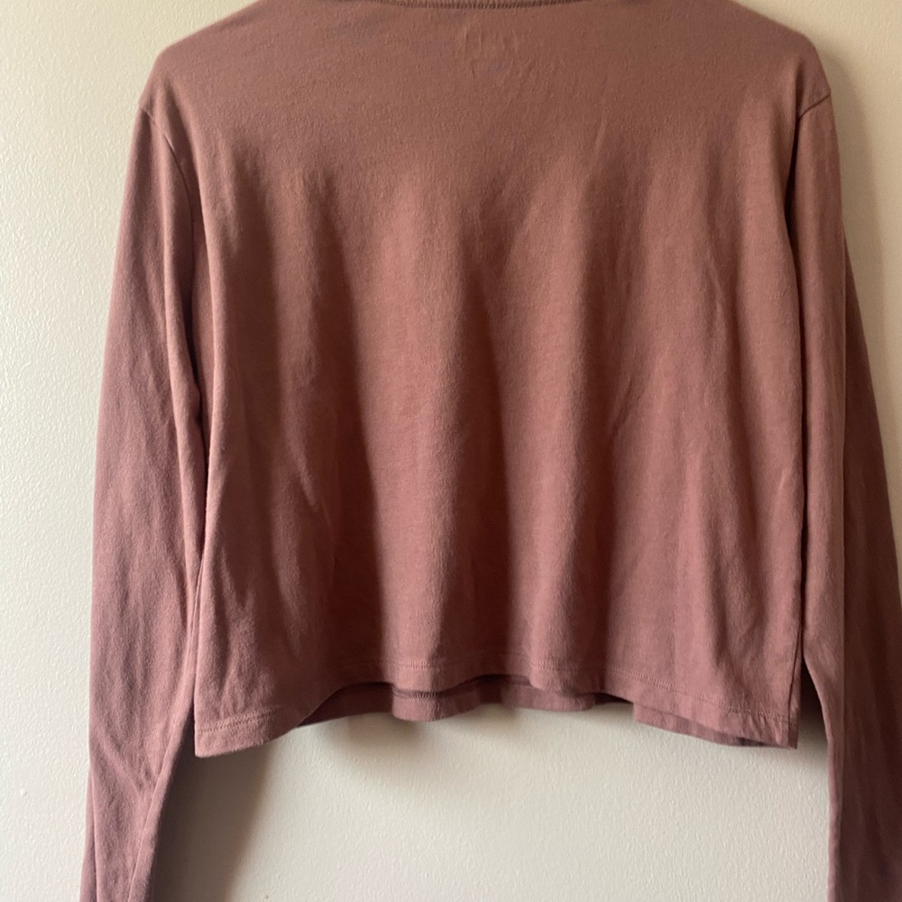 VS Pink Long Sleeve Baggy Crop Shirt - Picture 2 of 3